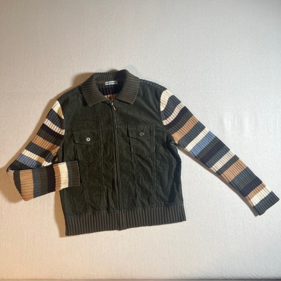 Marsh Landing 100% Cotton Green Corduroy and Stripe Twilight Inspired Jacket - Picture 1 of 7